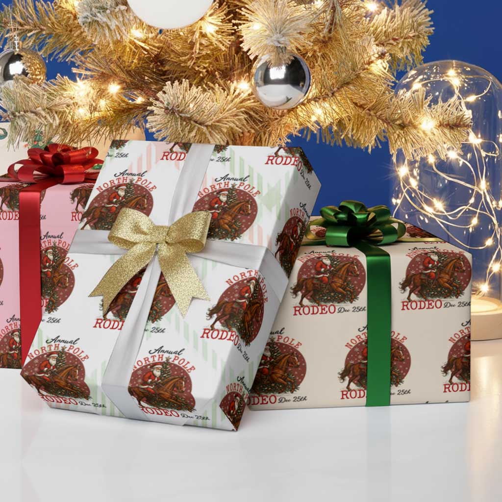 Cowboy Santa Christmas Wrapping Paper Roll Annual North Pole Rodeo Dec 25th TS14 Print Your Wear
