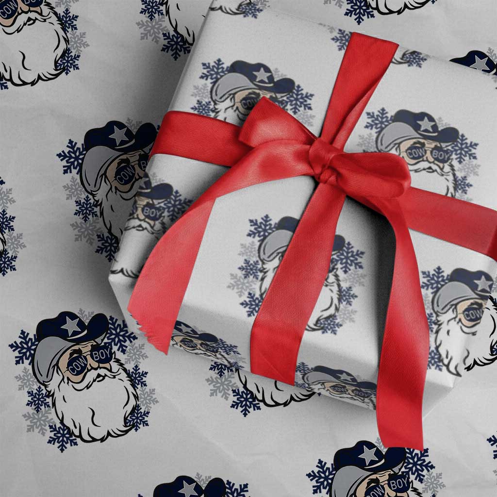 Western Cowboy Santa Christmas Wrapping Paper Roll Cool Retro Nostalgic Xmas Gift TS02 White Print Your Wear