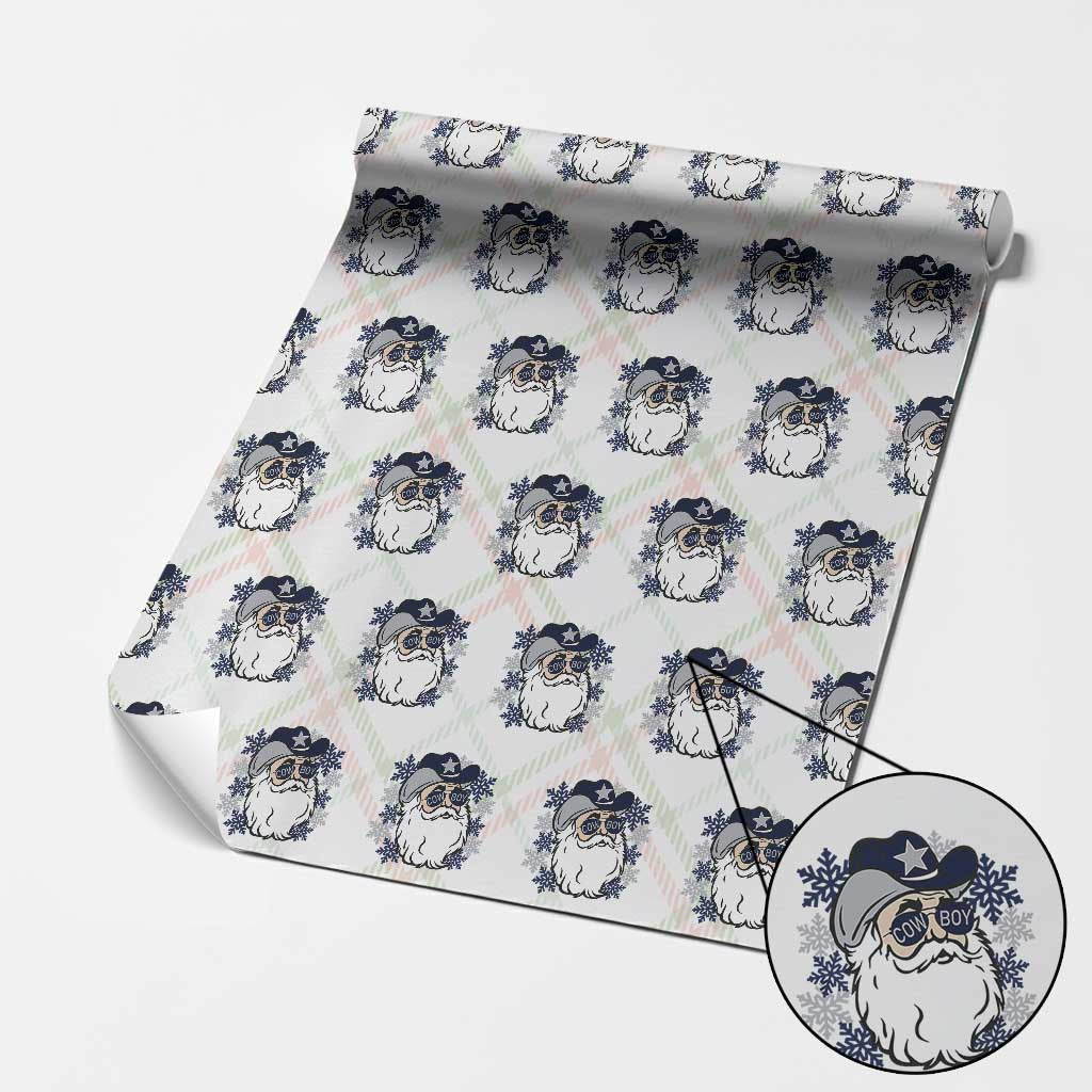 Western Cowboy Santa Christmas Wrapping Paper Roll Cool Retro Nostalgic Xmas Gift TS02 Christmas Plaid Print Your Wear