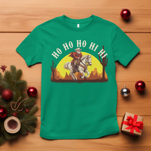 Cowboy Santa Claus Riding A Horse Ho Ho Hi Hi T Shirt TS09 Irish Green Printyourwear