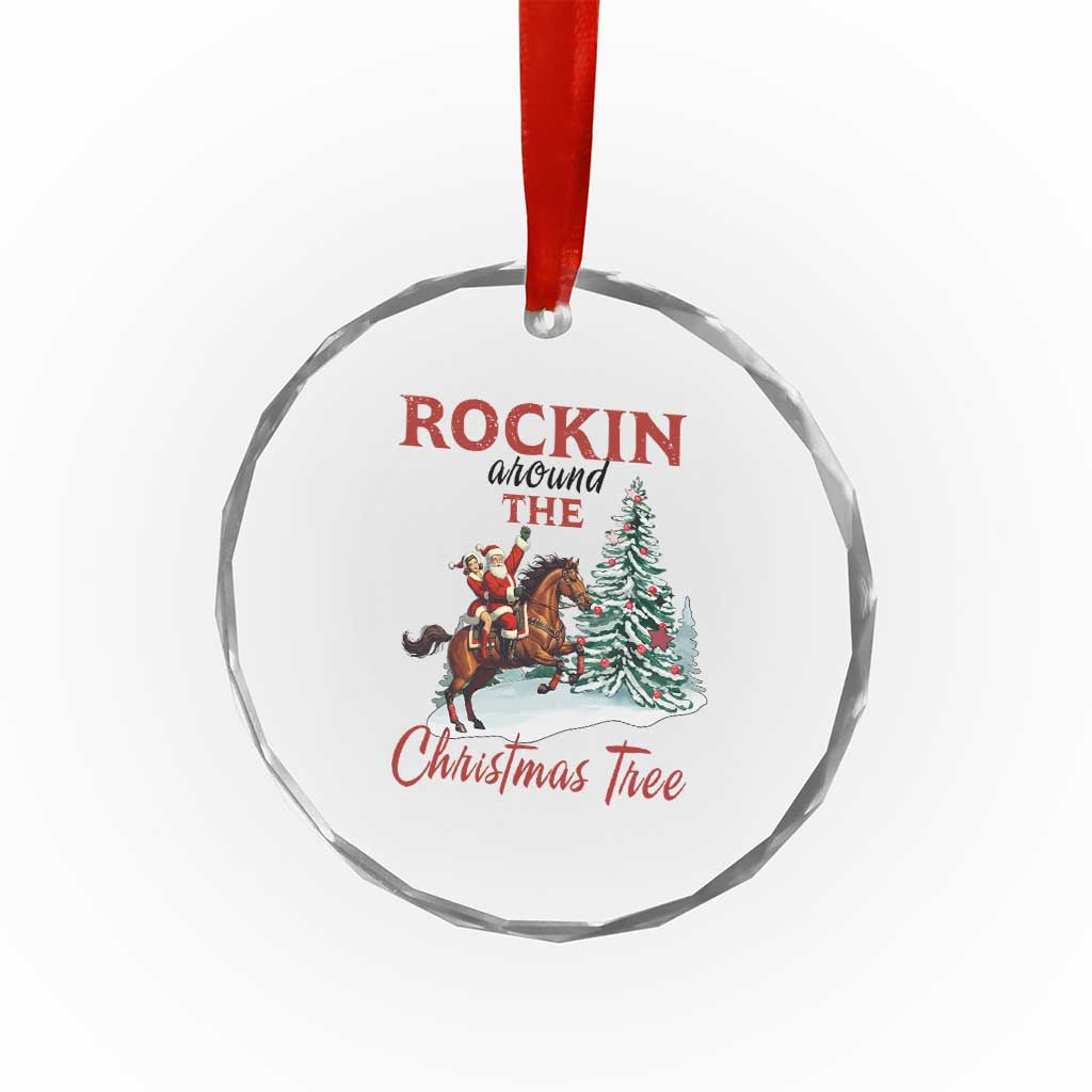 Cowboy Santa Western Christmas Crystal Glass Ornament Rockin Around The Xmas Tree TS14 Print Your Wear
