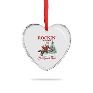 Cowboy Santa Western Christmas Heart Crystal Glass Ornament Rockin Around The Xmas Tree TS14 Print Your Wear
