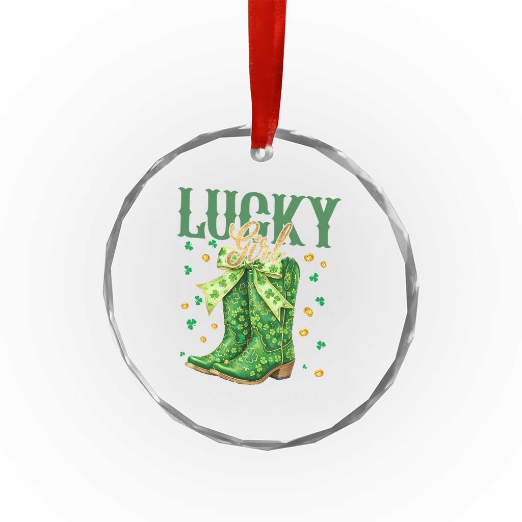 Cowboy St Patrick's Day Crystal Glass Ornament Lucky Girl Boots TS14 Print Your Wear