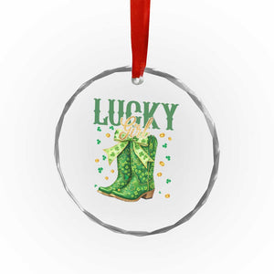 Cowboy St Patrick's Day Crystal Glass Ornament Lucky Girl Boots TS14 Print Your Wear