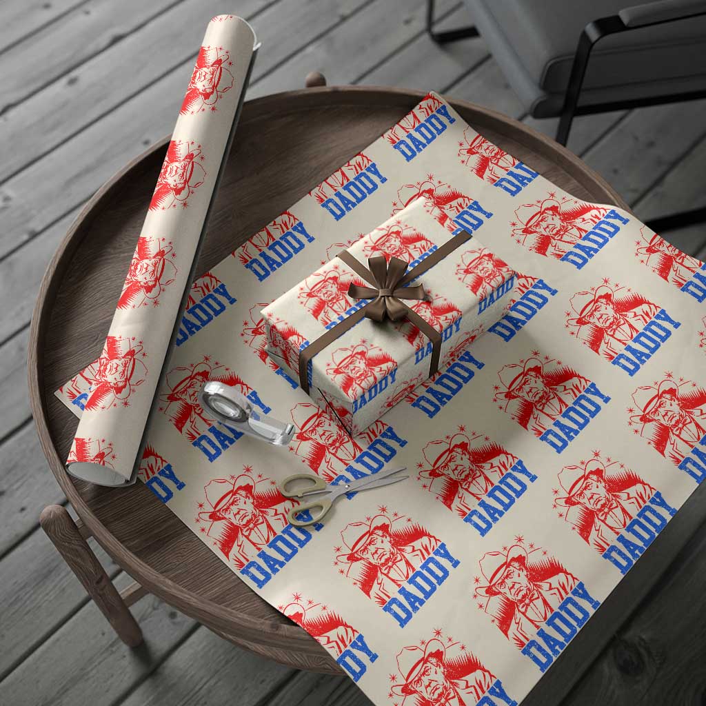 Cowboy Trump Daddy Wrapping Paper Roll Western Politica Patriotic Americans TS02 Beige Print Your Wear