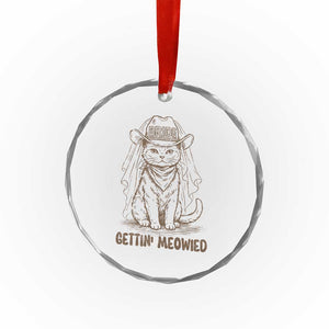 Cowgirl Bride Cat Crystal Glass Ornament Vintage Cow Cat Rodeo Bachelorette TS10 Print Your Wear
