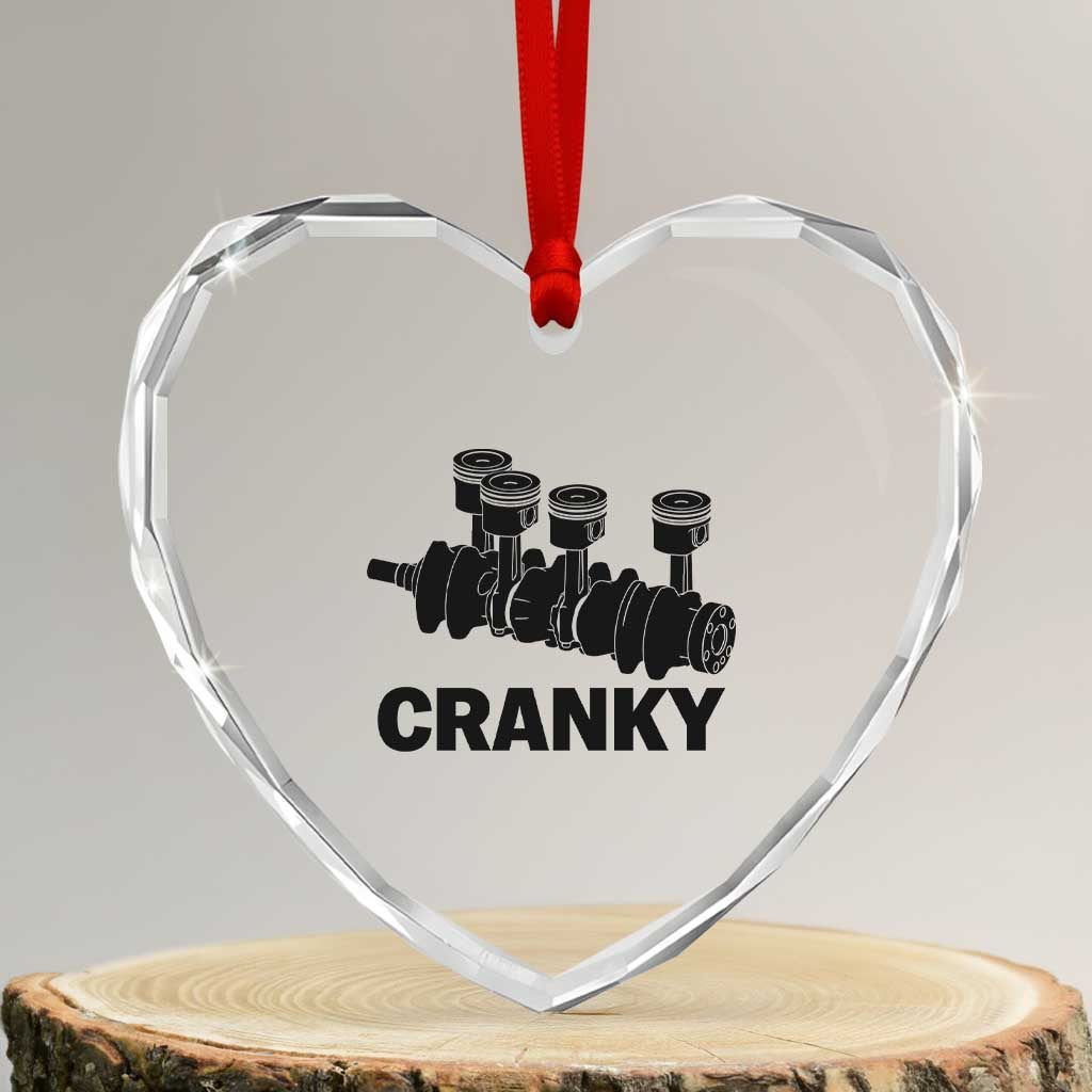 Cranky Car Engine Crankshaft Cars Lover Heart Crystal Glass Ornament Mechanics Father Day TS10 Transparent Glass 3'' Heart Print Your Wear