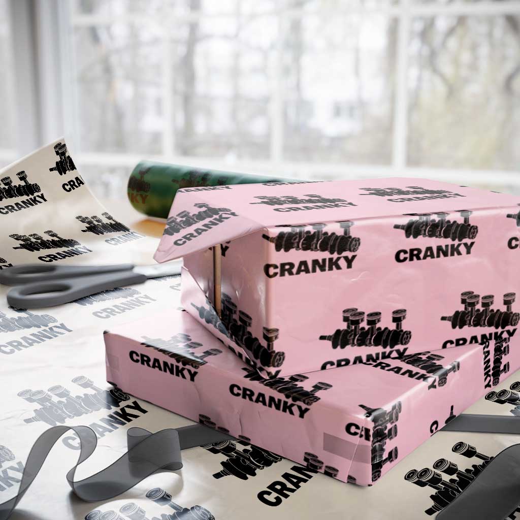 Cranky Car Engine Crankshaft Cars Lover Wrapping Paper Roll Mechanics Father Day TS10 Light Pink Print Your Wear