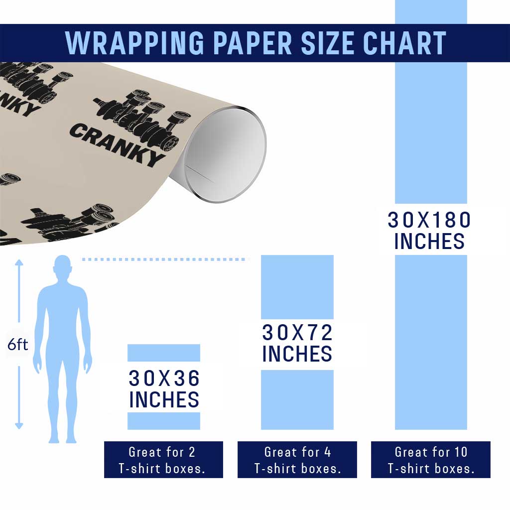 Cranky Car Engine Crankshaft Cars Lover Wrapping Paper Roll Mechanics Father Day TS10 Print Your Wear