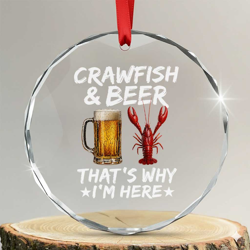 Crawfish Beer Lovers Crystal Glass Ornament Funny Crawfish Cajun Seafood Festival Daddy Crawfish TS10 Transparent Glass 3'' Circle Print Your Wear
