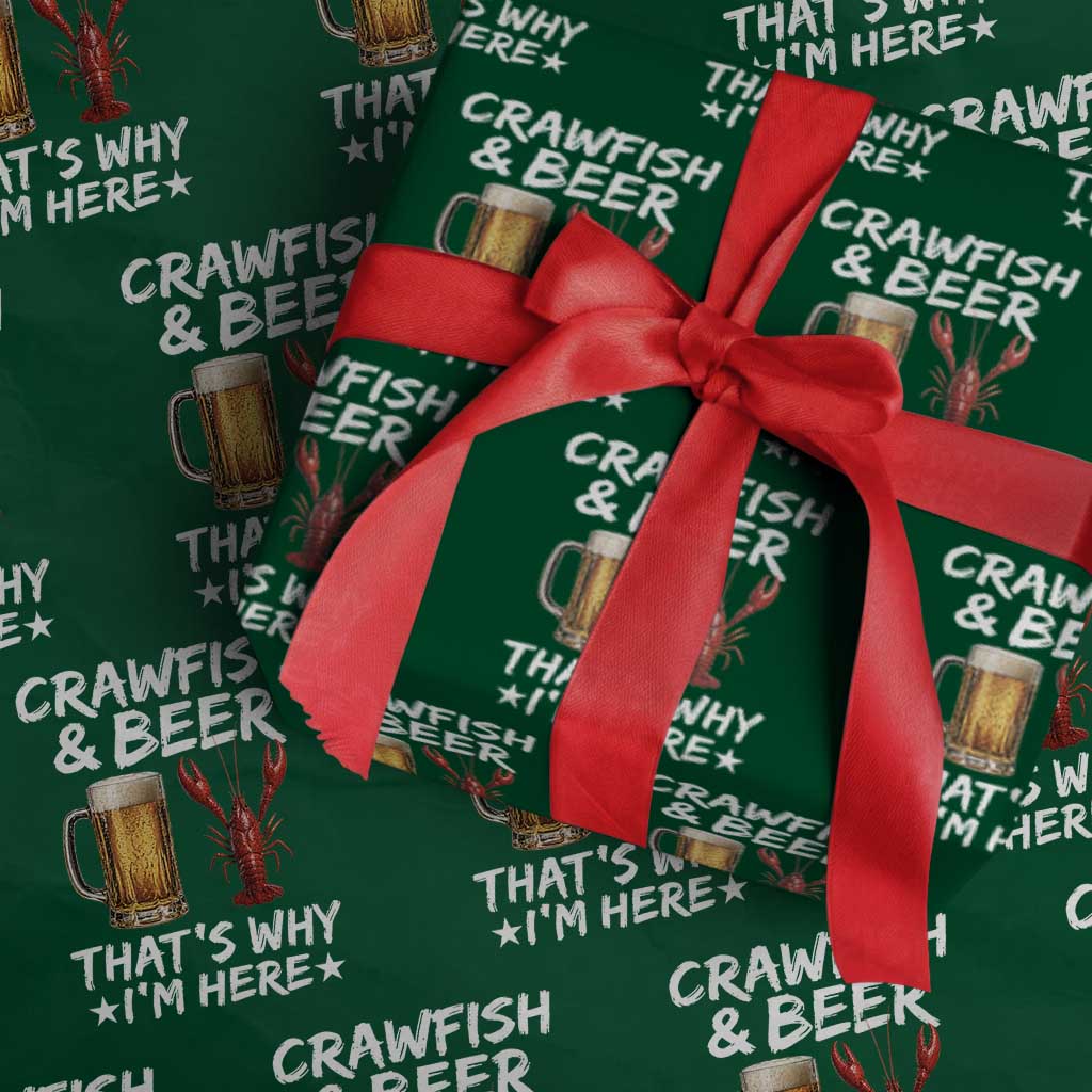 Crawfish Beer Lovers Wrapping Paper Roll Funny Crawfish Cajun Seafood Festival Daddy Crawfish TS10 Green Print Your Wear