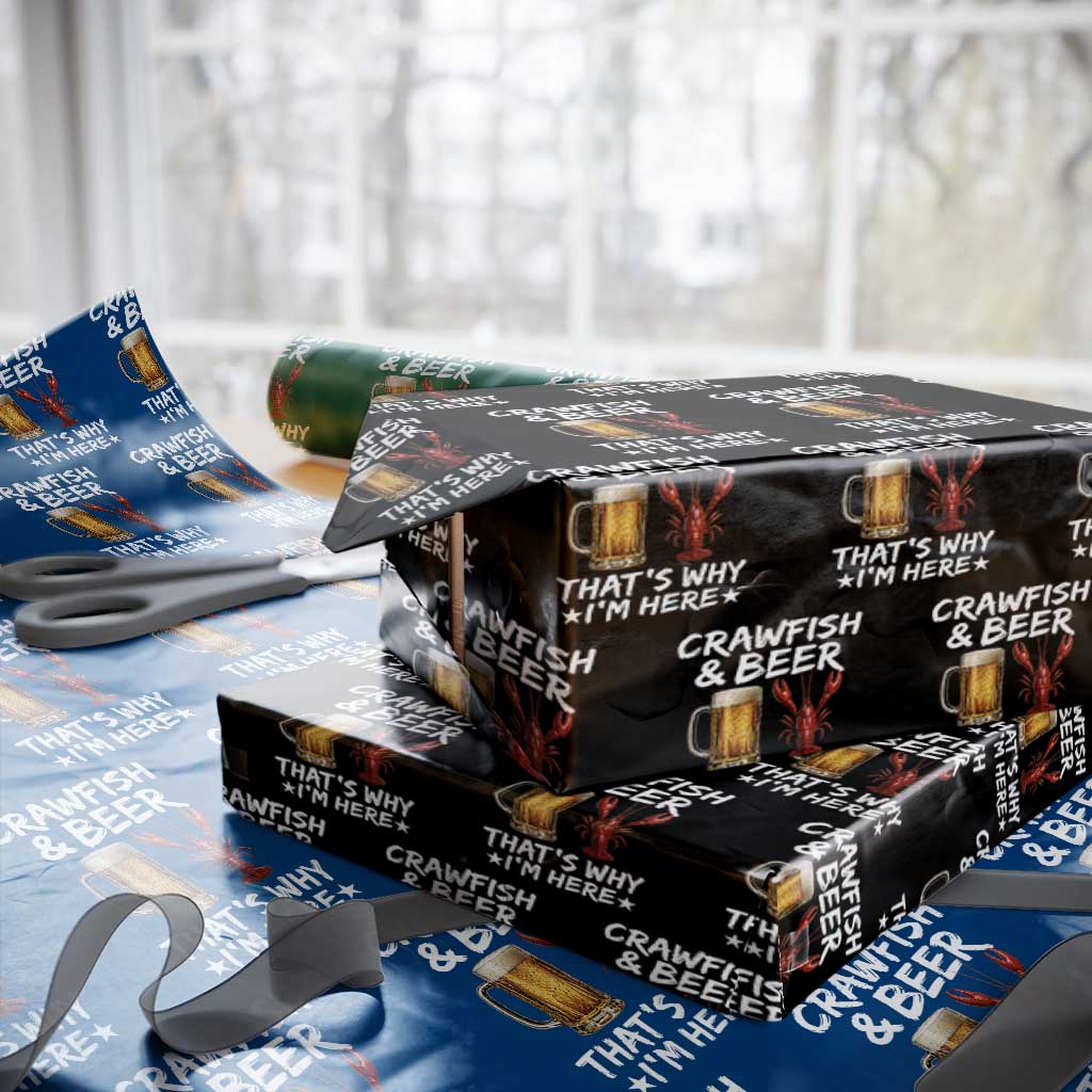 Crawfish Beer Lovers Wrapping Paper Roll Funny Crawfish Cajun Seafood Festival Daddy Crawfish TS10 Black Print Your Wear