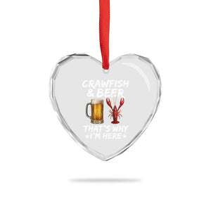 Crawfish Beer Lovers Heart Crystal Glass Ornament Funny Crawfish Cajun Seafood Festival Daddy Crawfish TS10 Print Your Wear