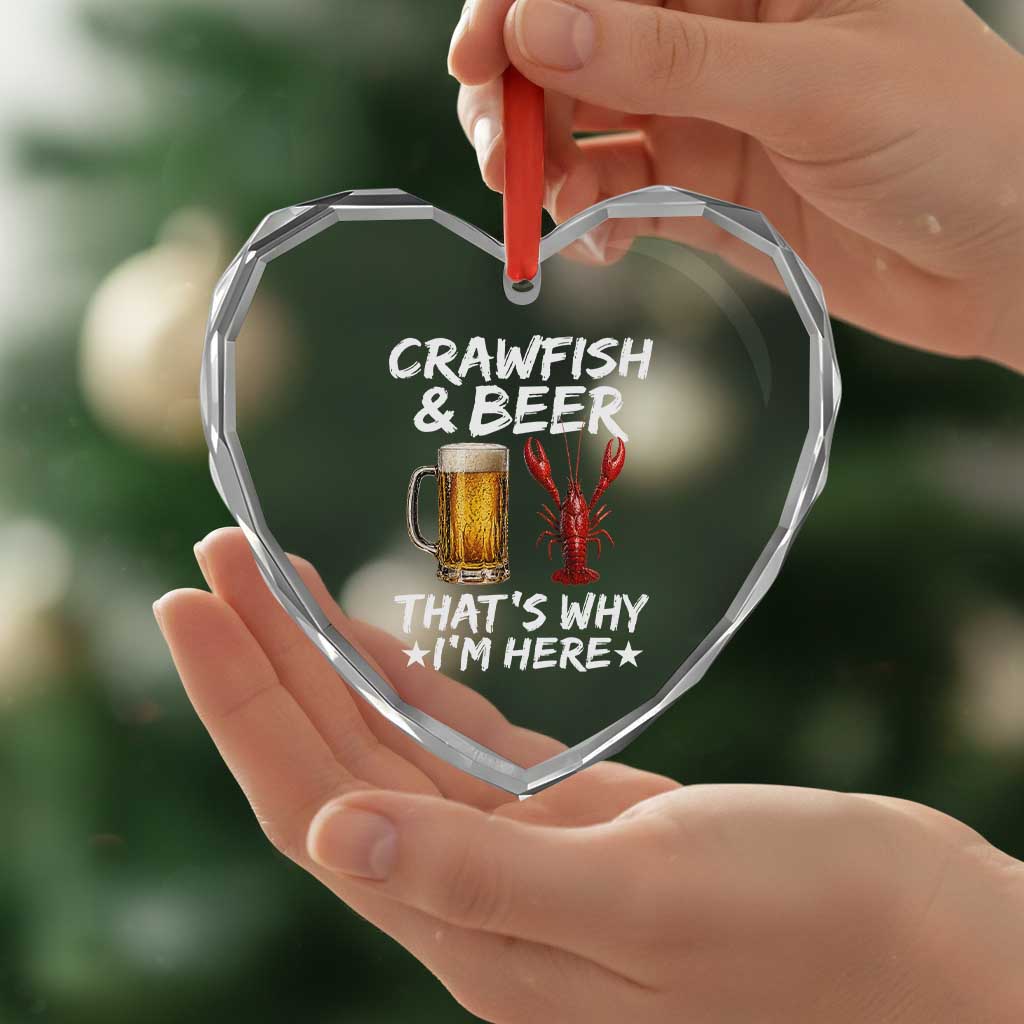 Crawfish Beer Lovers Heart Crystal Glass Ornament Funny Crawfish Cajun Seafood Festival Daddy Crawfish TS10 Print Your Wear