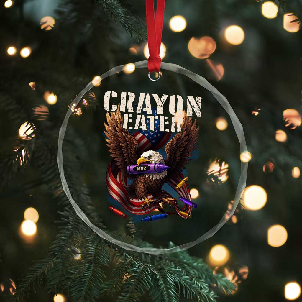 Crayon Eater Crystal Glass Ornament Funny Eagle 250th Anniversary Veterans Gifts TS10 Print Your Wear