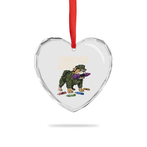 Crayon Eater Heart Crystal Glass Ornament Funny Bulldog Military Corps Proud Soldier Family TS10 Print Your Wear