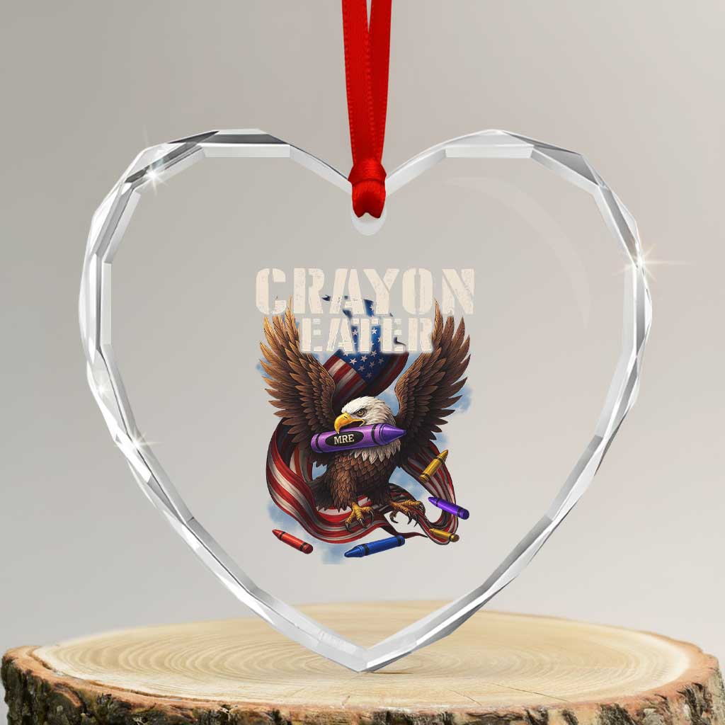 Crayon Eater Heart Crystal Glass Ornament Funny Eagle 250th Anniversary Veterans Gifts TS10 Transparent Glass 3'' Heart Print Your Wear