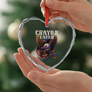 Crayon Eater Heart Crystal Glass Ornament Funny Eagle 250th Anniversary Veterans Gifts TS10 Print Your Wear