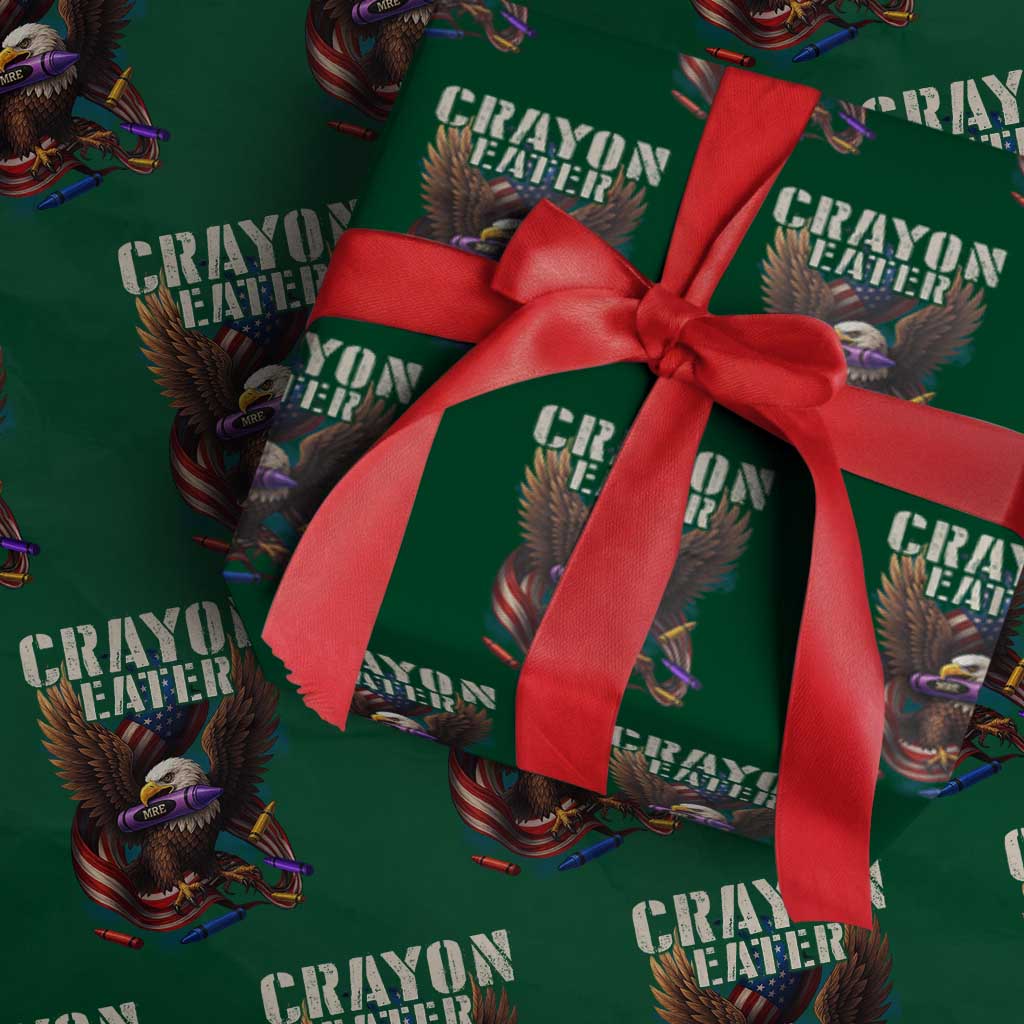 Crayon Eater Wrapping Paper Roll Funny Eagle 250th Anniversary Veterans Gifts TS10 Green Print Your Wear