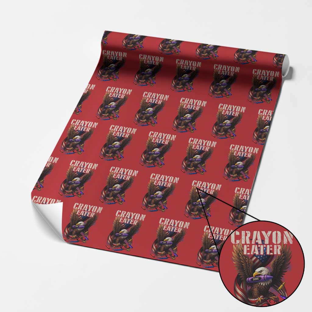 Crayon Eater Wrapping Paper Roll Funny Eagle 250th Anniversary Veterans Gifts TS10 Red Print Your Wear