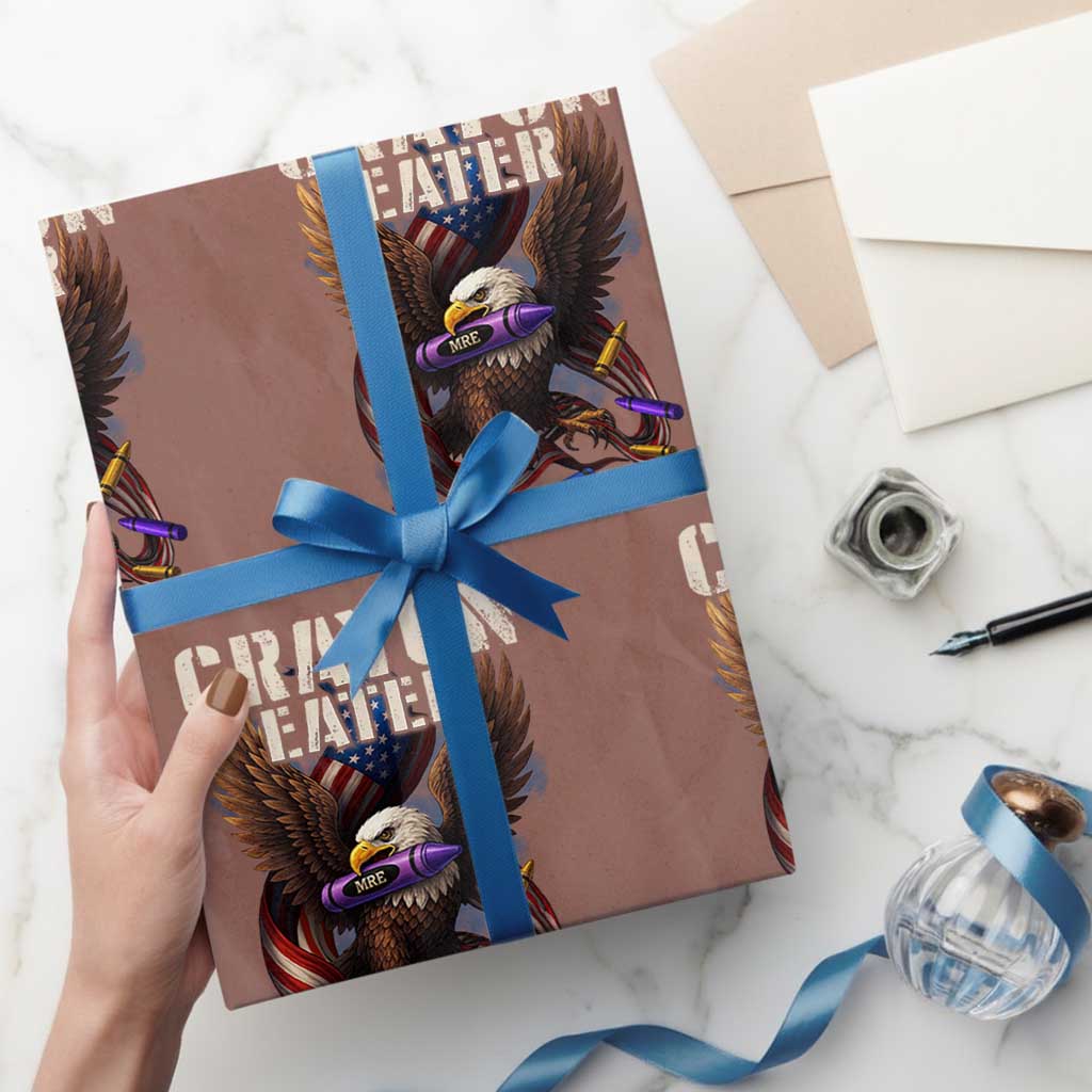 Crayon Eater Wrapping Paper Roll Funny Eagle 250th Anniversary Veterans Gifts TS10 Mocha Print Your Wear