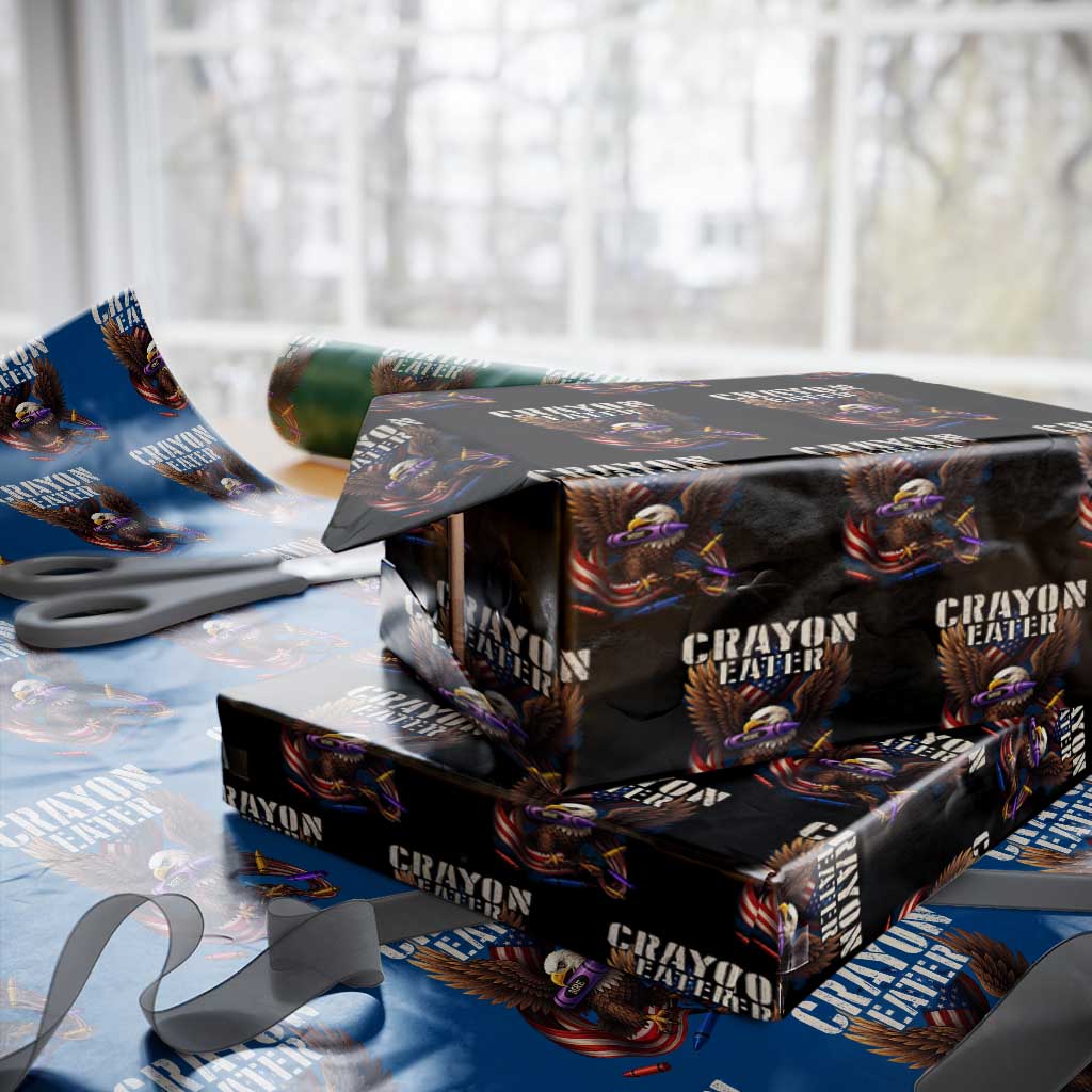 Crayon Eater Wrapping Paper Roll Funny Eagle 250th Anniversary Veterans Gifts TS10 Black Print Your Wear