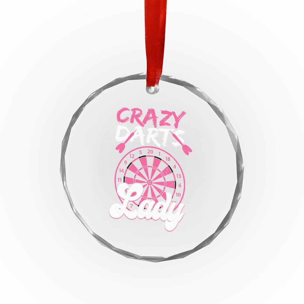 Crazy Darts Lady Bullseye Dart Shooting Crystal Glass Ornament Female Dartist Gift TS12 Print Your Wear