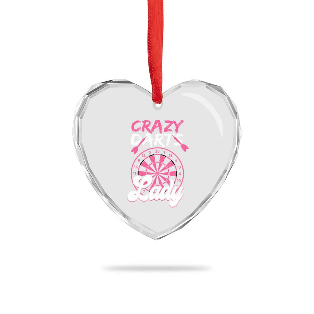 Crazy Darts Lady Bullseye Dart Shooting Heart Crystal Glass Ornament Female Dartist Gift TS12 Print Your Wear