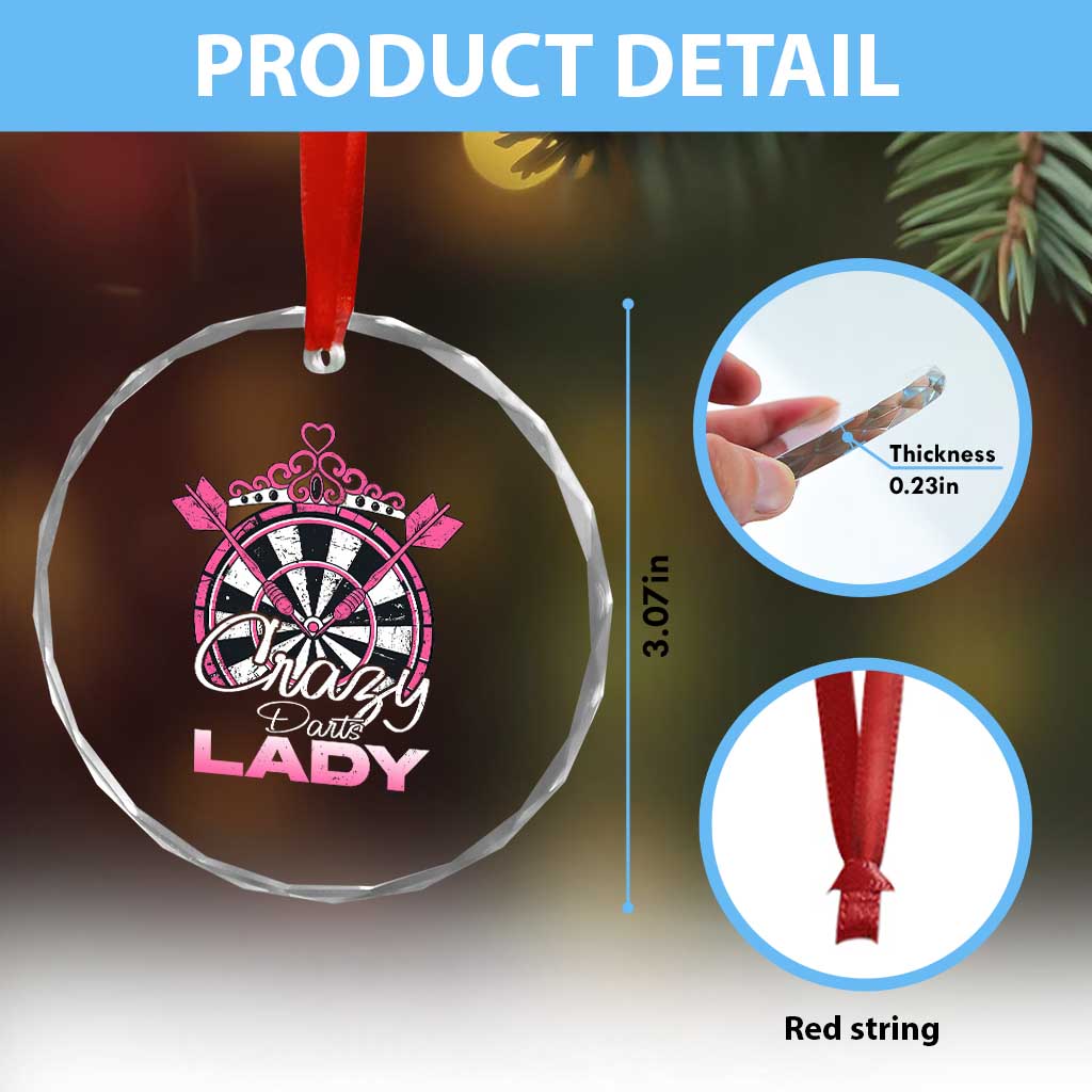 Crazy Darts Lady Crystal Glass Ornament Funny Pub Game Gift For Women TS12 Print Your Wear
