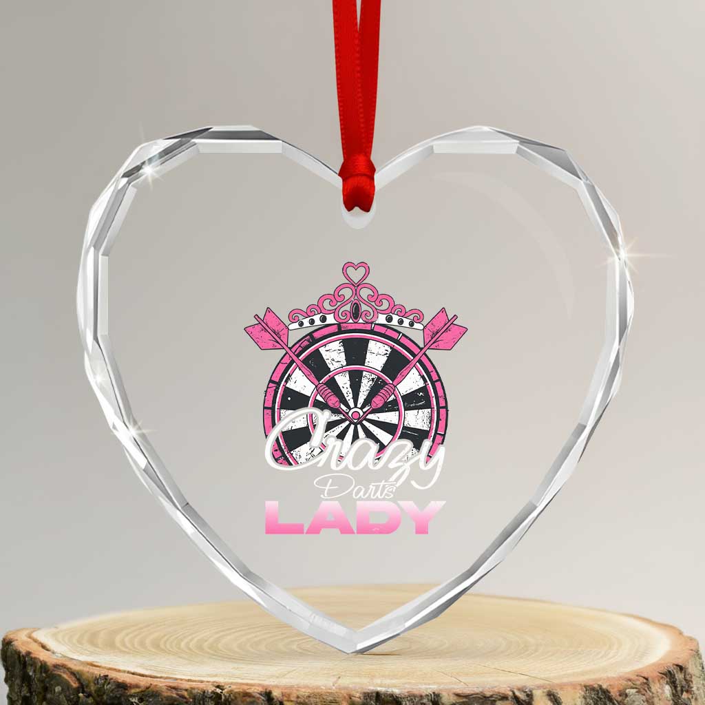 Crazy Darts Lady Heart Crystal Glass Ornament Funny Pub Game Gift For Women TS12 Transparent Glass 3'' Heart Print Your Wear