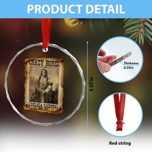 Crazy Horse Crystal Glass Ornament Legendary Oglala Sioux Lakota Leader Native American Indian - Print Your Wear