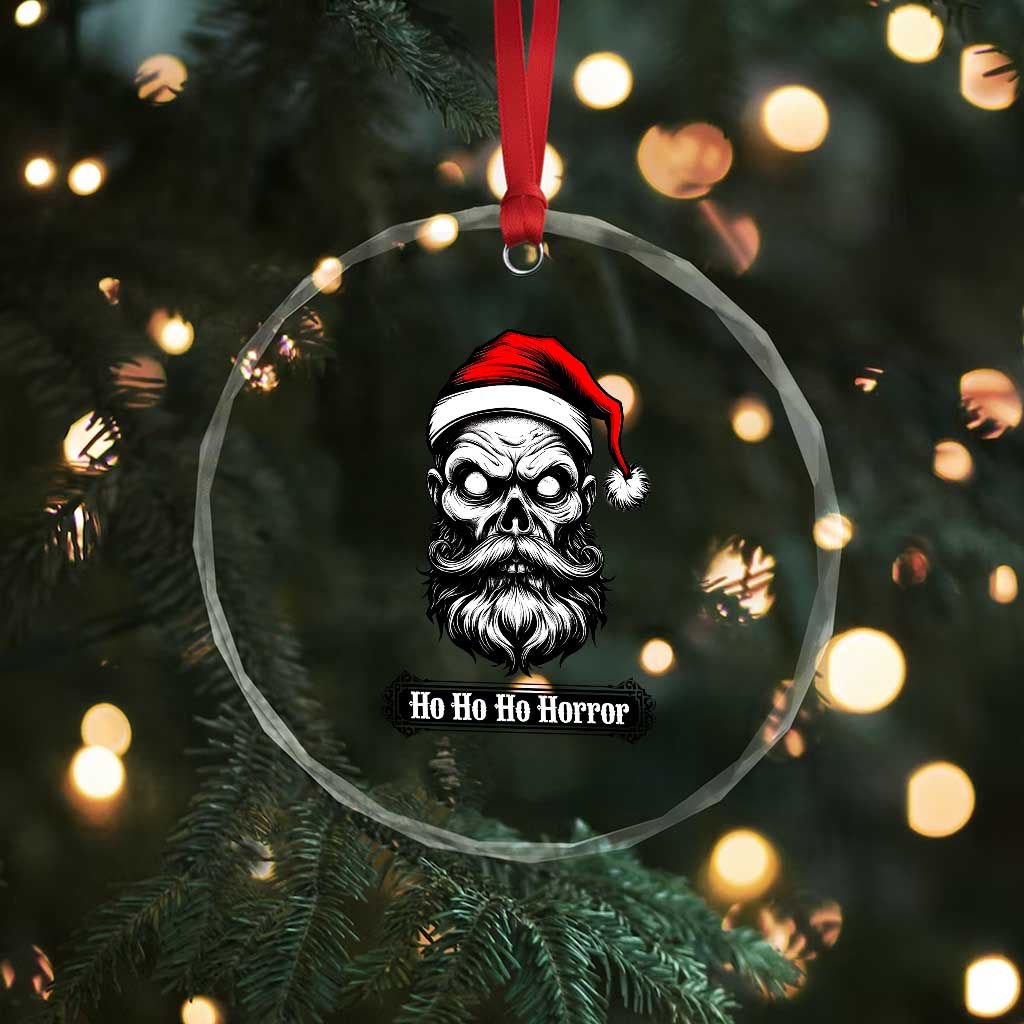 Creepy Christmas Skull Crystal Glass Ornament Ho Ho Ho Horror Santa Gothic Holiday TS02 Print Your Wear