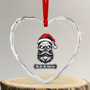 Creepy Christmas Skull Heart Crystal Glass Ornament Ho Ho Ho Horror Santa Gothic Holiday TS02 Transparent Glass 3'' Heart Print Your Wear