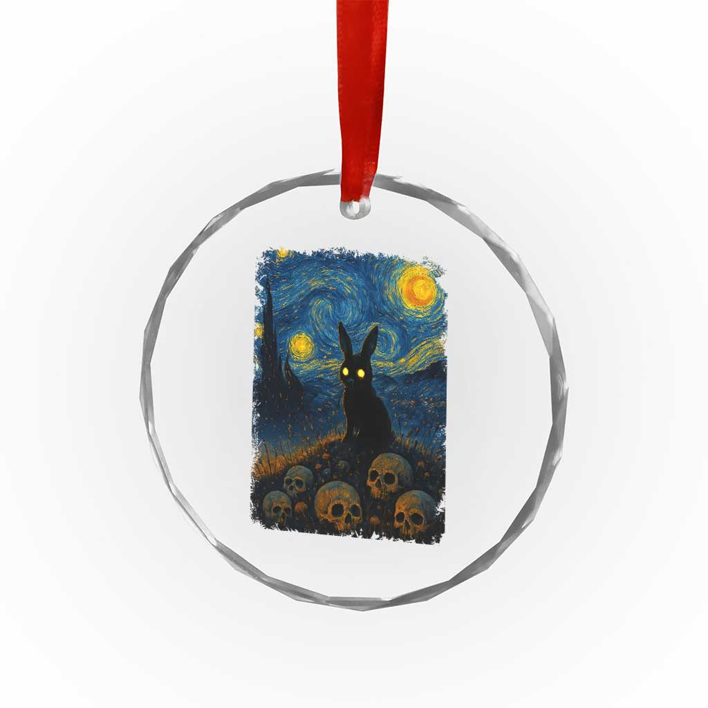 Creepy Cute Bunny Rabbits Crystal Glass Ornament Alt Goth Grunge Dark Horror Starry Night Van Gogh Aesthetic TS10 Print Your Wear