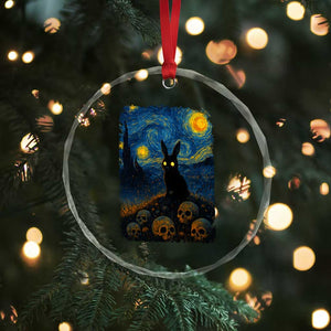 Creepy Cute Bunny Rabbits Crystal Glass Ornament Alt Goth Grunge Dark Horror Starry Night Van Gogh Aesthetic TS10 Print Your Wear