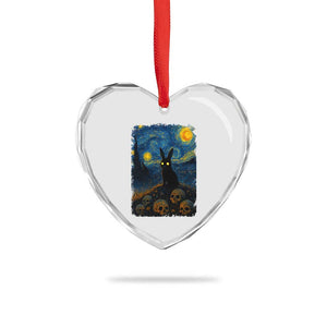 Creepy Cute Bunny Rabbits Heart Crystal Glass Ornament Alt Goth Grunge Dark Horror Starry Night Van Gogh Aesthetic TS10 Print Your Wear
