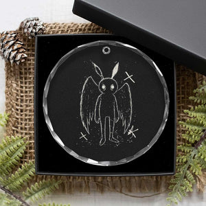 Creepy Cute Mothman Crystal Glass Ornament Alt Goth Grunge Horror Aesthetic Cryptid TS10 Print Your Wear