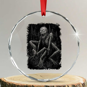 Creepy Rake Crystal Glass Ornament Creepypasta Cryptid Series Alt Goth Grunge Horror Aesthetic TS10 Transparent Glass 3'' Circle Print Your Wear
