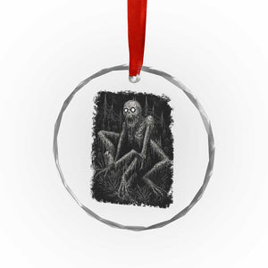 Creepy Rake Crystal Glass Ornament Creepypasta Cryptid Series Alt Goth Grunge Horror Aesthetic TS10 Transparent Glass 3'' Circle Print Your Wear