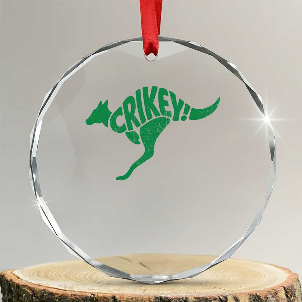 Crikey Australian Kangaroo Oz Slang Australia Crystal Glass Ornament TS11 Transparent Glass 3'' Circle Print Your Wear