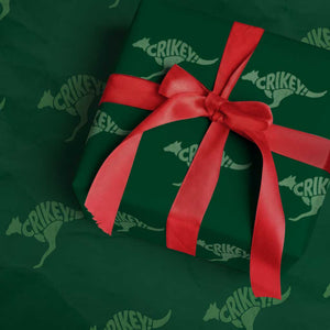 Crikey Australian Kangaroo Oz Slang Australia Wrapping Paper Roll TS11 Green Print Your Wear