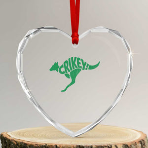 Crikey Australian Kangaroo Oz Slang Australia Heart Crystal Glass Ornament TS11 Transparent Glass 3'' Heart Print Your Wear