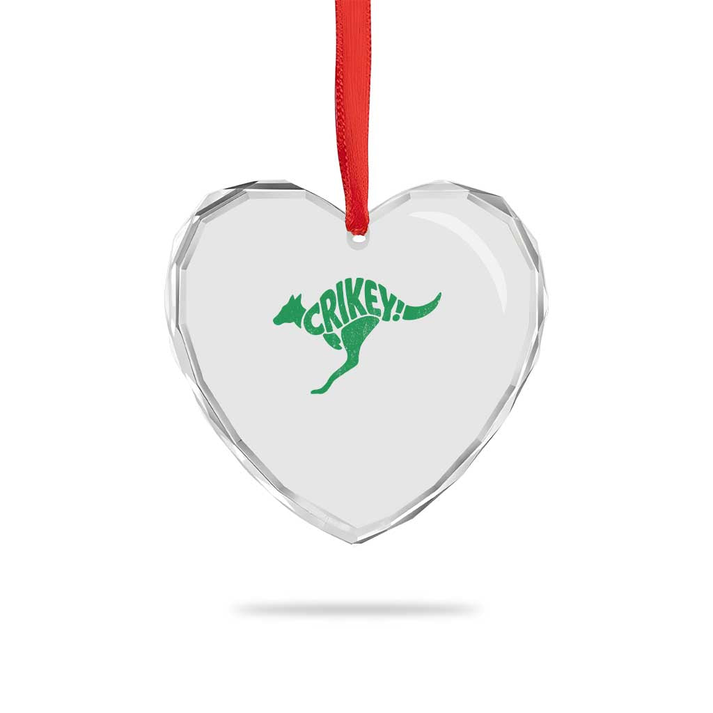 Crikey Australian Kangaroo Oz Slang Australia Heart Crystal Glass Ornament TS11 Print Your Wear