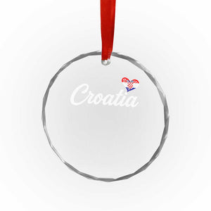 Croatia Crystal Glass Ornament Hrvatska Simple Love Croatian Flag Heart