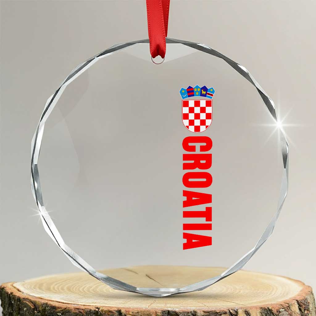 Croatia Crystal Glass Ornament Vintage Hrvatska Zagreb Croatian TS10 Transparent Glass 3'' Circle Print Your Wear