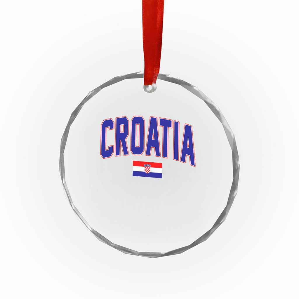 Croatia Flag Crystal Glass Ornament Vintage Hrvatska Flag Zagreb Croatian Jersey Retro