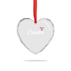 Croatia Heart Crystal Glass Ornament Hrvatska Simple Love Croatian Flag Heart