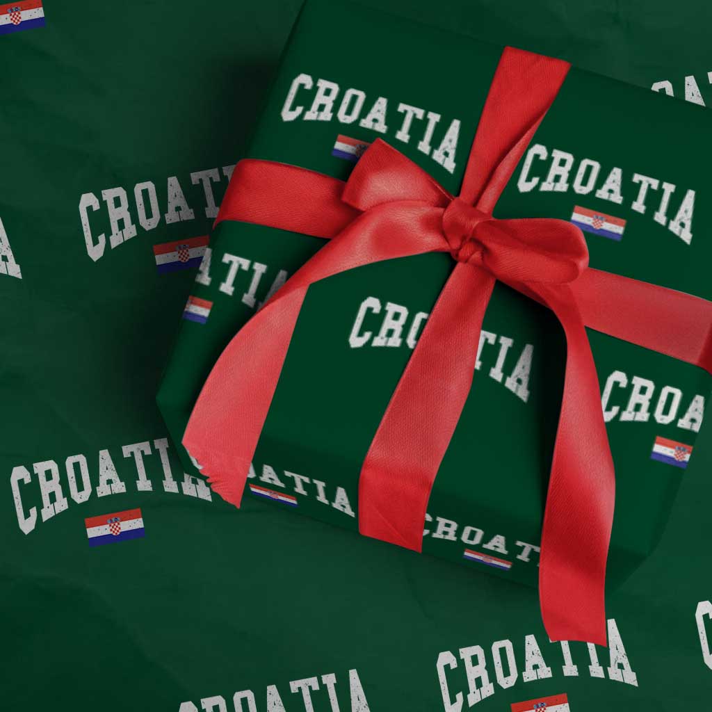 Croatia Hrvatska Flag Zagreb Croatian Jersey Retro Wrapping Paper Roll