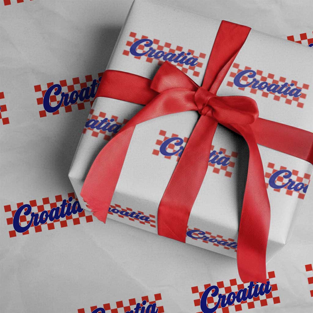 Croatia Wrapping Paper Roll Checkered Retro Hrvatska Zagreb Croatian