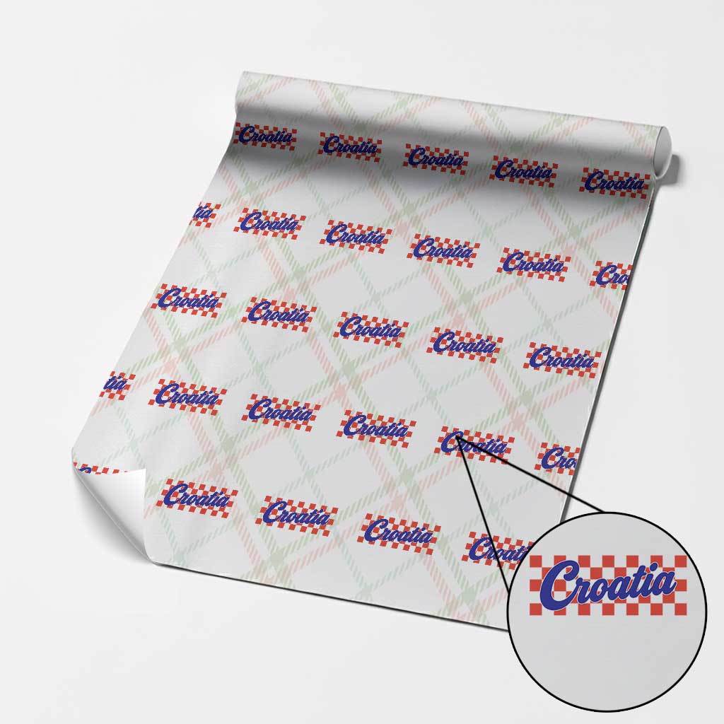 Croatia Wrapping Paper Roll Checkered Retro Hrvatska Zagreb Croatian